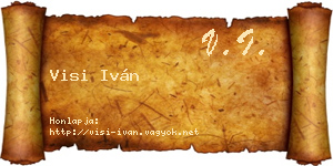 Visi Iván névjegykártya